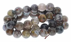 Armband aus Pietersit-Kugeln. Die faszinierende Pietersit Wirkung zeigt sich in den wirbelnden Farben und Mustern dieses Schmuckstücks.