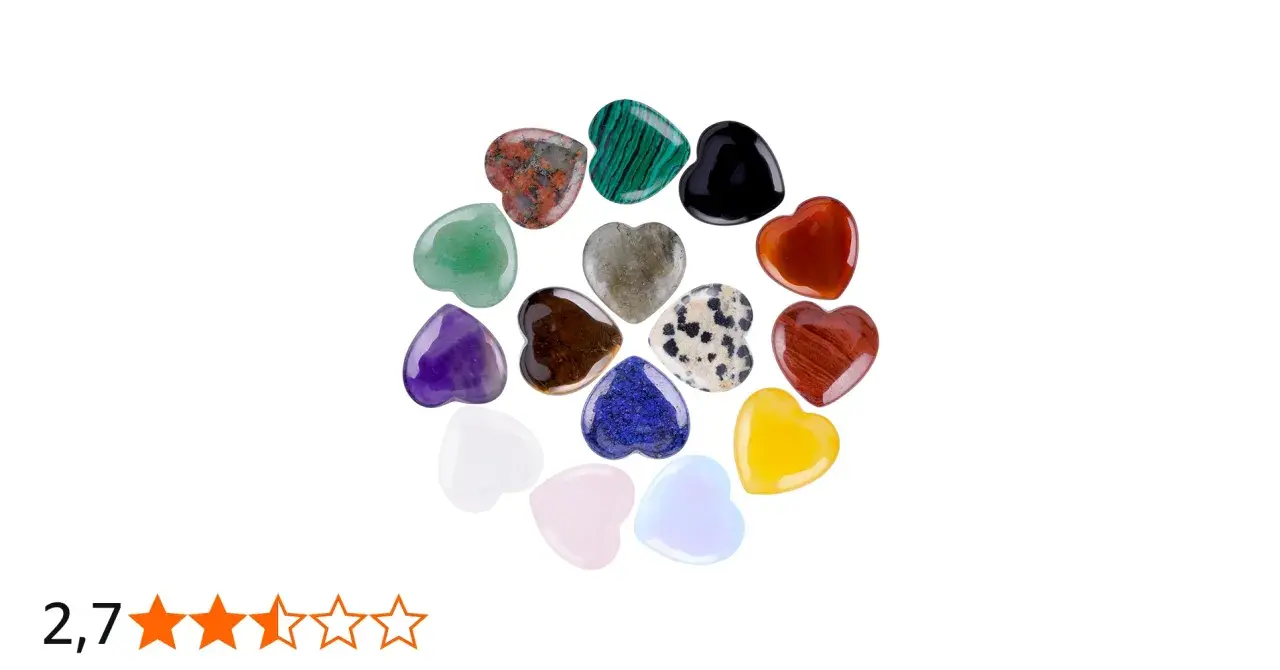 Bunte Herzsteine in verschiedenen Farben und Mustern, die die Bedeutung von Liebe und Heilung symbolisieren.